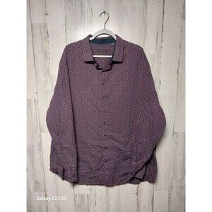 Twenty Eight Degrees Men's 2XLT Burgundy Paisley Print Button Up LS Shirt